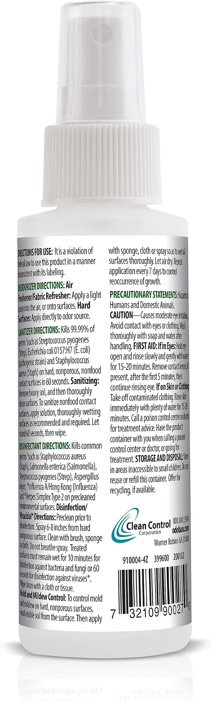 OdoBan Ready-to-Use Disinfectant and Odor Eliminator, Set of 3, 4 Ounce Travel Spray, 32 Ounce Spray, 1 Gallon Concentrate, Original Eucalyptus Scent
