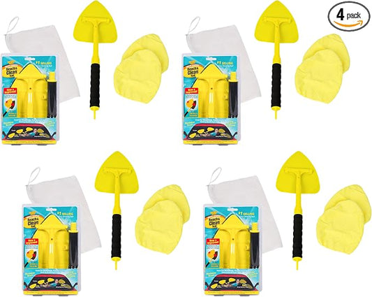 Invisible Glass 95160 Reach & Clean GlassWindshieldCleaner ToolKit With ExtendableHandle, ReusableQuickChange Microfibers,StorageBag for AutoWindshield,Trucks, SUVs, RVs,Windows (Pack of 4)