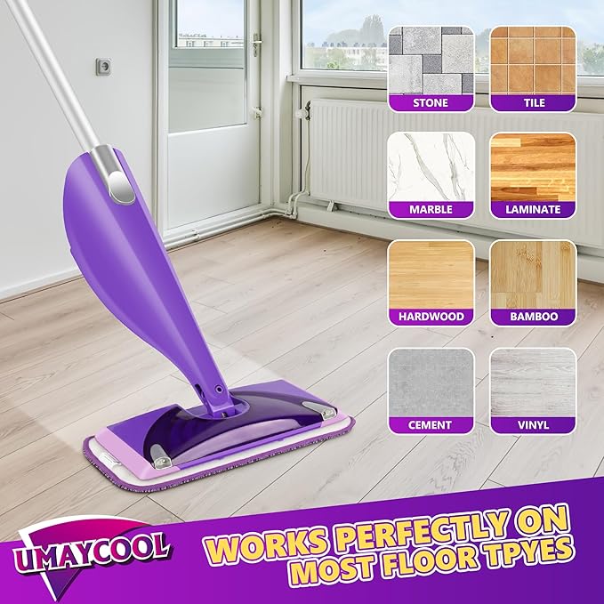 Reusable Mop Pads Refills for Swiffer WetJet, Wet Pads Refill Microfiber Mop Replacement Machine Washable Up to 100 Times for Floor Cleaning Wet Dry Use for All Floor Types, 6 Pack