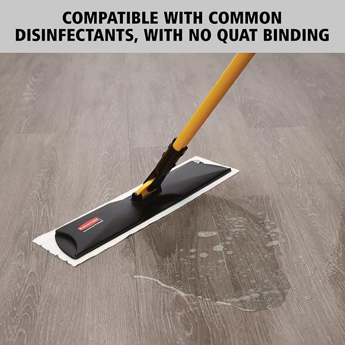 Rubbermaid HYGEN Disposable Microfiber Pad 18 Quick Connect Mop System 50 Count (Pack of 3) with Scrubbing Stripes for Multi-Surface Dry & Wet Cleaning