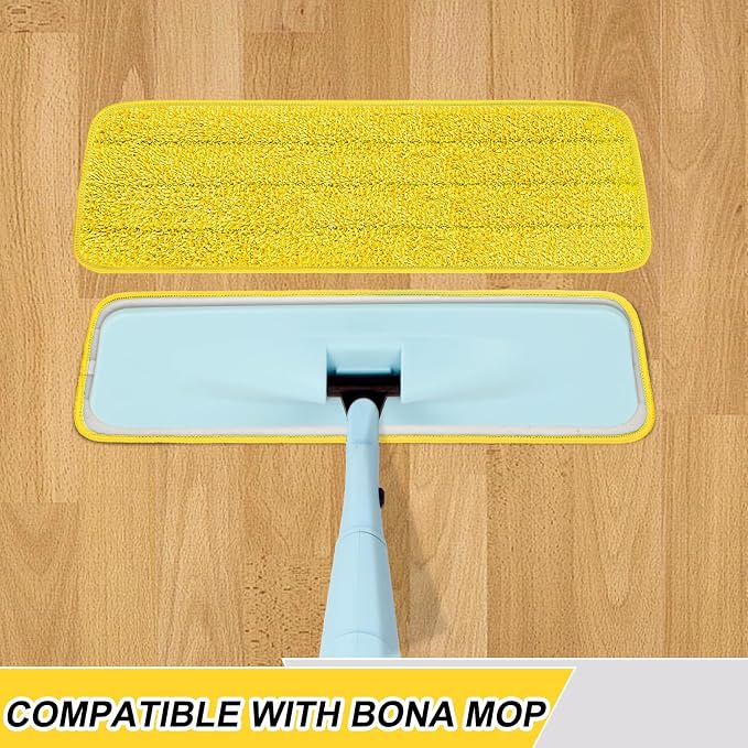 16.5 Inch Reusable Mop Pads Microfiber Spray Mop Replacement Heads for Wet/Dry Mops Compatible with Bona Floor Care System (6 Pack)