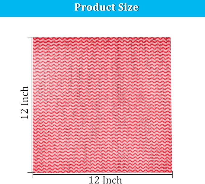 Disposable Cleaning Towels Disposable Dish Cloths, Reusable Towel Cleaning Wipes for Kitchen, Bathroom, Household, 50 Pack Red