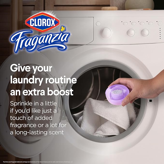 Clorox Fraganzia Laundry Scent Booster Crystals, In-Wash Fragrance Beads for Fresh-Smelling Clothes & Linens, Safe for All Fabrics & Colors, Easy-Pour Bottle, Lavender with Eucalyptus, 70 Oz