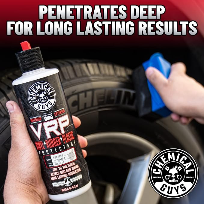 Chemical Guys, VRP Vinyl, Rubber & Plastic Dressing, Dry to Touch, 1 Gallon | Satin shine on tires, trim, dashboards and weatherstripping, non-greasy and dry to the touch, indoors or out