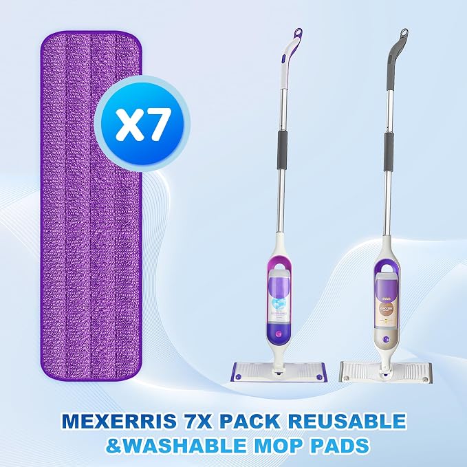 7 Pack Washable Microfiber Mop Pads for Swiffer PowerMop: Wet Mop Refills | Power Mop Refills Multi-purpose, Floor Mop Dust Mop Pads Reusable Replacement, for 13''-15'' Spray Mops Multi-surface Floors