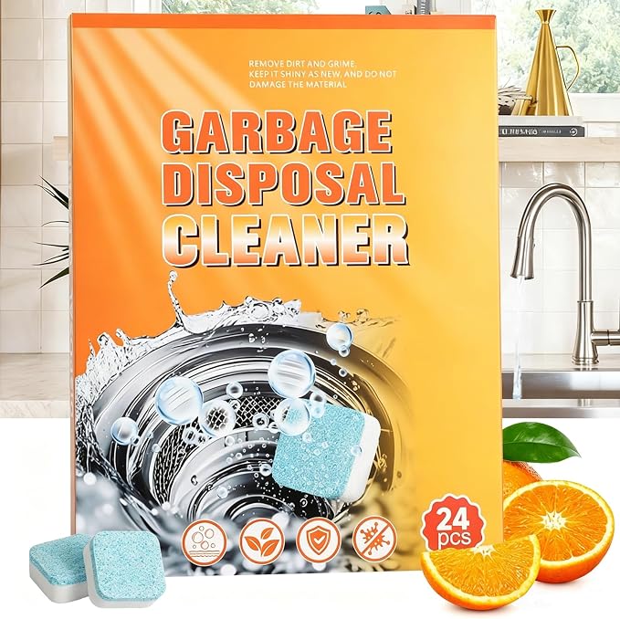 Garbage Disposal Tablets, Dissolve Grime & Remove Odors, 24pk | Citrus Scent Deep Clean Tablets, for Kitchen Sinks, Drains & Disposals, Remove Grime & Odors, 1-Year Supply