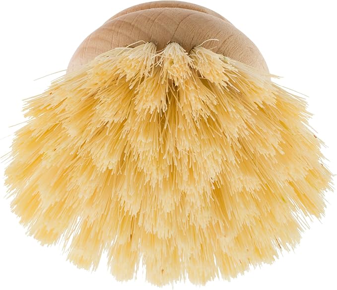 Redecker Dish Brush Replacement Heads, Tampico Fiber, 2 Inch Round, 2 Pack – Wooden Brush Refills for Dishes & Cookware, Made in Germany