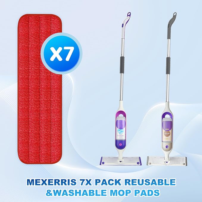 7 Pack Washable Microfiber Mop Pads for Swiffer PowerMop: Wet Mop Refills | Power Mop Refills Multi-purpose, Floor Mop Dust Mop Pads Reusable Replacement, for 13''-15'' Spray Mops Multi-surface Floors