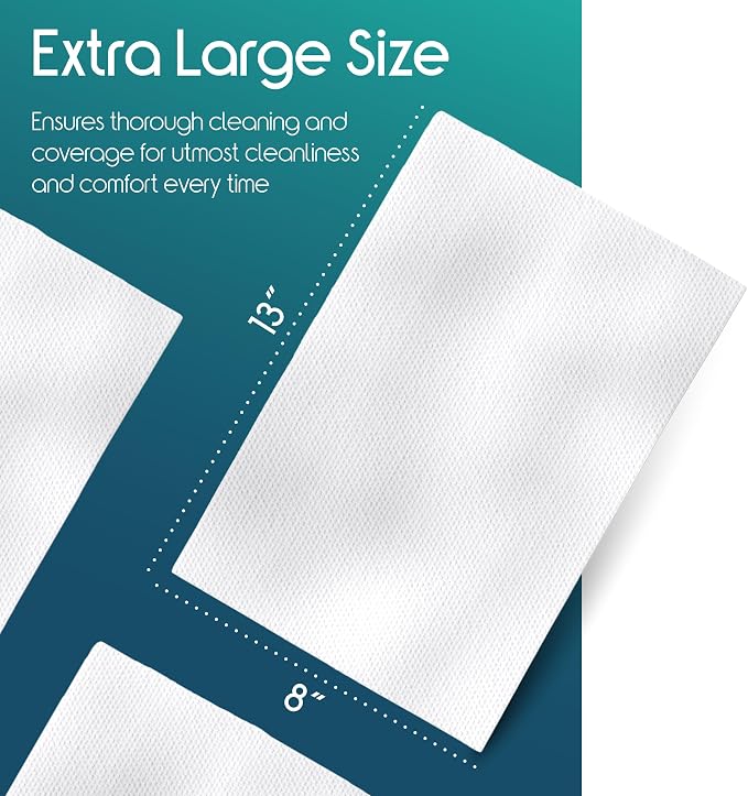 Inspire Adult Wet Wipes, Wash Cloths for Incontinence & Cleansing for Elderly, 8"x13" (780 Count)