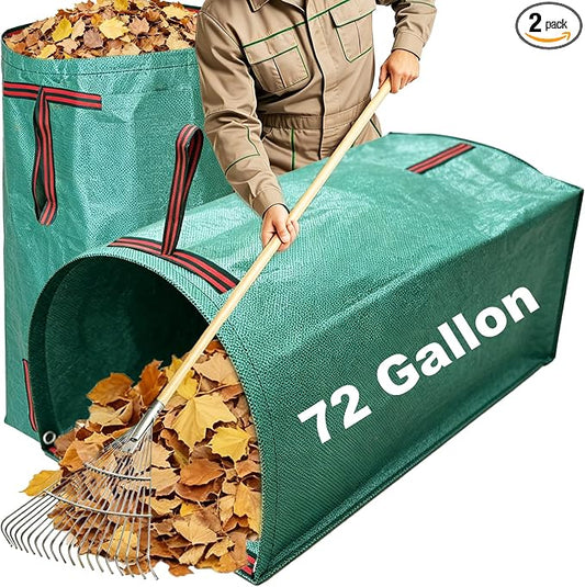 72 Gallon Leaf Collector, Garden Dustpan-Type Reusable Leaf Bag | 2 Pack Leaf Pick up Tool Collapsible Lawn and Leaf Bag, Yard Waste Container for Leaves, Grass Clippings, Lawn Debris