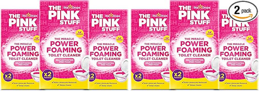 Stardrops The Pink Stuff Miracle Power Foaming Toilet Cleaner – Self-Activating Formula for Deep Cleaning,Stain Removal,and a Fresh Shine – Bathroom Essential,(Pack of 6)