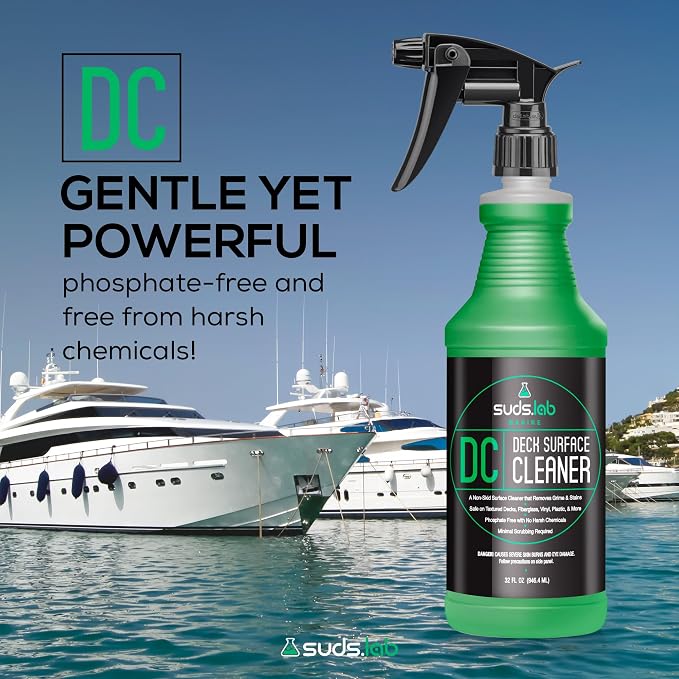 Suds Lab Marine DC Deck Surface Cleaner - Non-Skid for Boats, Effective on Fiberglass, Vinyl, Plastic, 32 oz.