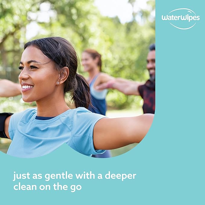 WaterWipes Sensitive+ On The Go Wipes, 3-In-1 Cleans, Cares, Protects, 99.9% Water, Unscented & Hypoallergenic Wet Wipes, 28 Count (Pack of 2)