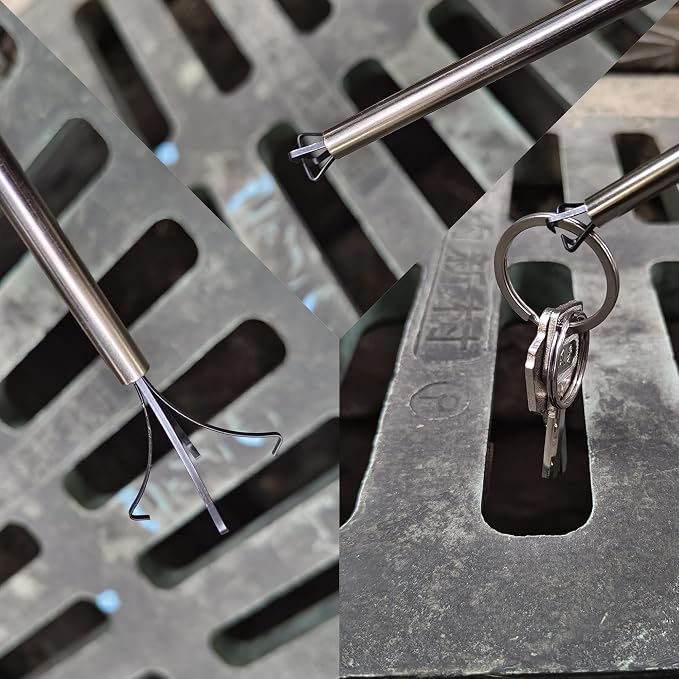 4-Claw Pick Up Tool, 24 Inch Flexible Grabber Tool, Spring-Loaded Mechanical Fingers for Tight Spaces, Steel Claw Retriever with Zinc-Plated Finish