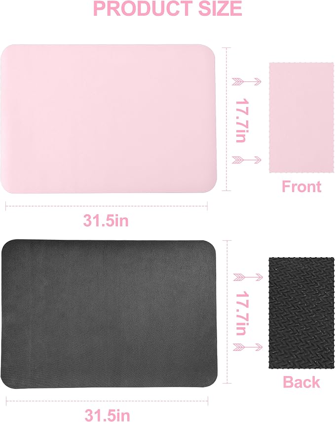 Dish Drying Mat for Kitchen Counter,Dish Drying Pad with Non-slip Rubber Backed, Hide Stain Anti Absorbent for Kitchen Counter, Drying Mat for Coffee Machine Dish Rack (Pink, 17" x 31.5")