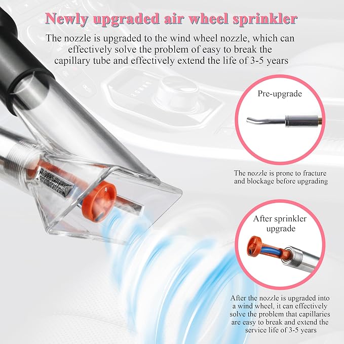 3IN1 Car Cleaning Gun Detachable Sprinkler Head for Detailing | 3IN1 Multi-Purpose Cleaning Gun Detachable Sprinkler Head for Automotive Detailing, Carpet, Upholstery, Surface Cleaning