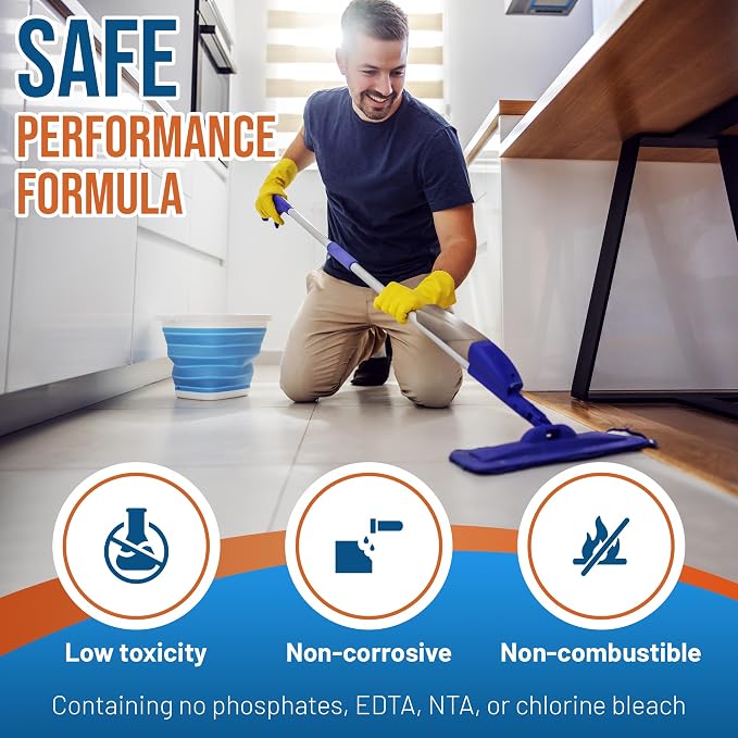 Super Duty Cleaner & Degreaser – Professional Tile & Grout Cleaner Concentrate – No Bleach, No Harsh Fumes, Non-Corrosive, Safe for Floors, Kitchen & Bathroom (32 oz)