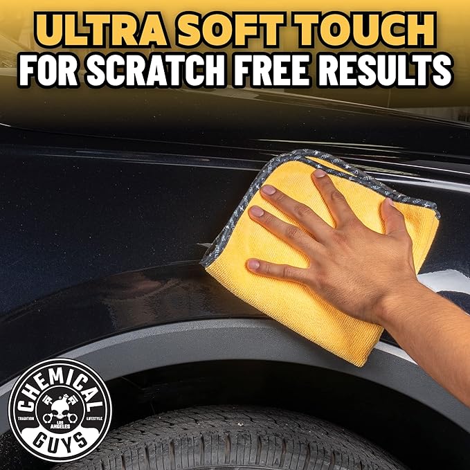 Chemical Guys, Professional Microfiber Towels, 16 x 16 in, Gold, 3 Pack | Ultra-soft, scratch-free towels to buff wax, dry panels and clean glass and interiors, machine washable