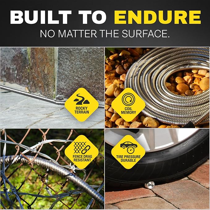 BIONIC STEEL 10Ft Short Garden Hose Extension Connector for Reel | 10 Ft x 5/8 In. Leak Proof Connection, Heavy Duty, Non Kinking, Flexible, Hose Extension