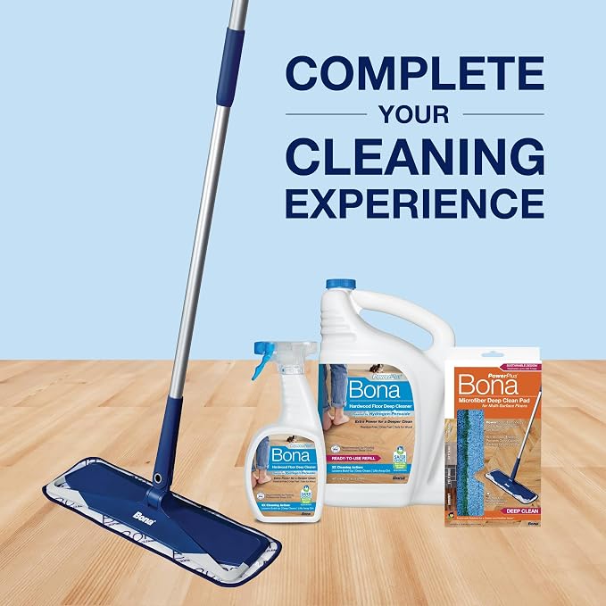Bona PowerPlus Hardwood Floor Deep Cleaner Spray - 32 fl oz - Refillable - Oxygenated Formula and Residue-Free Floor Cleaning Solution - for Wood Floors (Pack of 2)