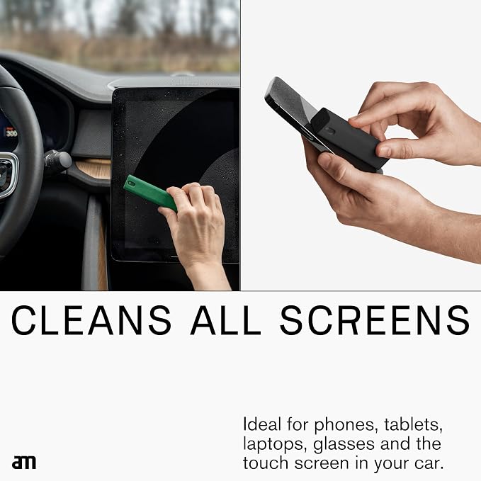 am Mist Screen Cleaner Spray, Microfiber Cloth – Alcohol-Free, Keith Haring | Mist screen cleaner with integrated microfiber cloth for phones, tablets, laptops, TVs and car displays.