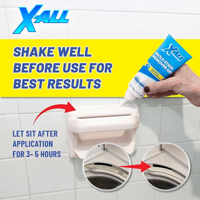 X-ALL Mold Stain Remover – Heavy Duty Cleaner for Bathroom Grout, Tile, Shower & Washing Machine Seal, 150g