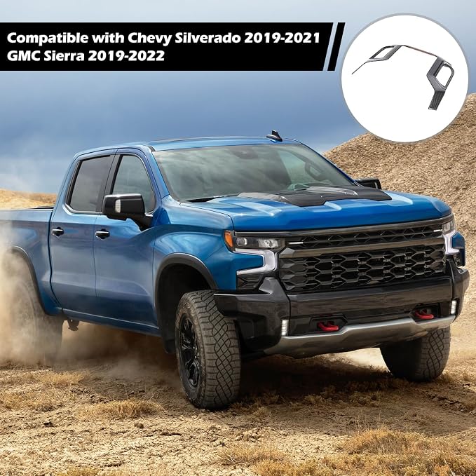 RT-TCZ for Silverado Dash Navigation Panel Trim Cover Compatible with Chevy Silverado 2019-2021 GMC Sierra 2019-2022 Carbon Fiber Interior Accessories
