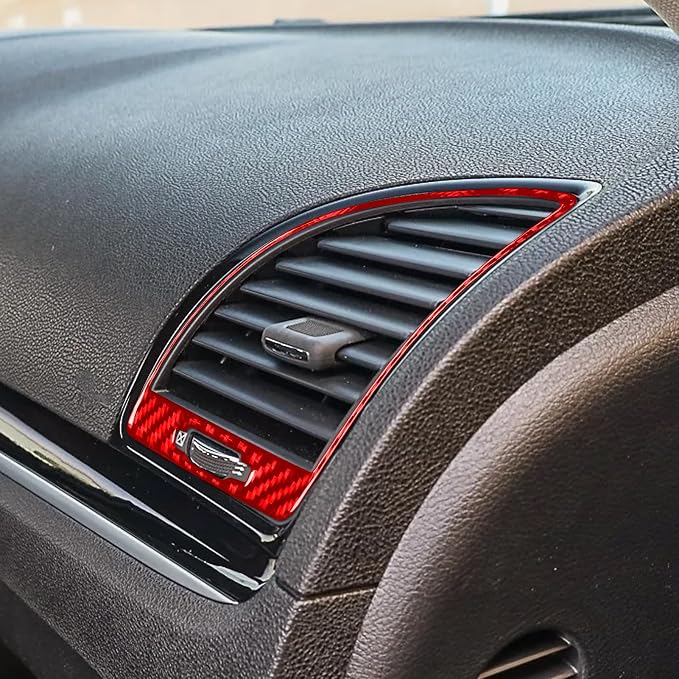 Fit for Chrysler 300 2011-2023 Air Vent Trim Red Carbon Fiber Decals | Accessories, for / 300C / 300S / Limited/Touring/Base, Anti-scratch, Dashboard Side Air Vent Surround, Interior Cover
