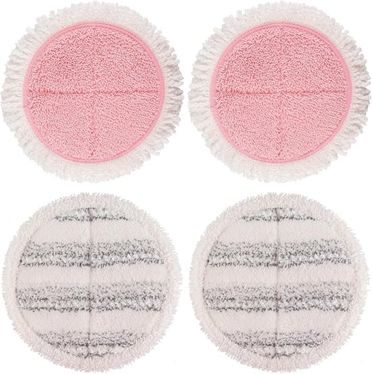 Electric Mop Pads, 6.3in Spin Mop Pads for Most Cordless Electric Spin Mop, Round Mop Replacement Pads for Floor Cleaning(4 Pack)