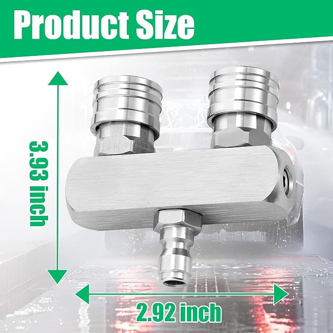2-in-1 Pressure Washer Tips, 8 Nozzles, 1/4" Quick Connect | Dual Nozzle Body with 0°/15°/25°/40° Spray Tips for Cars, Driveways, Patios, and Suitable Hard-Surface Rinsing
