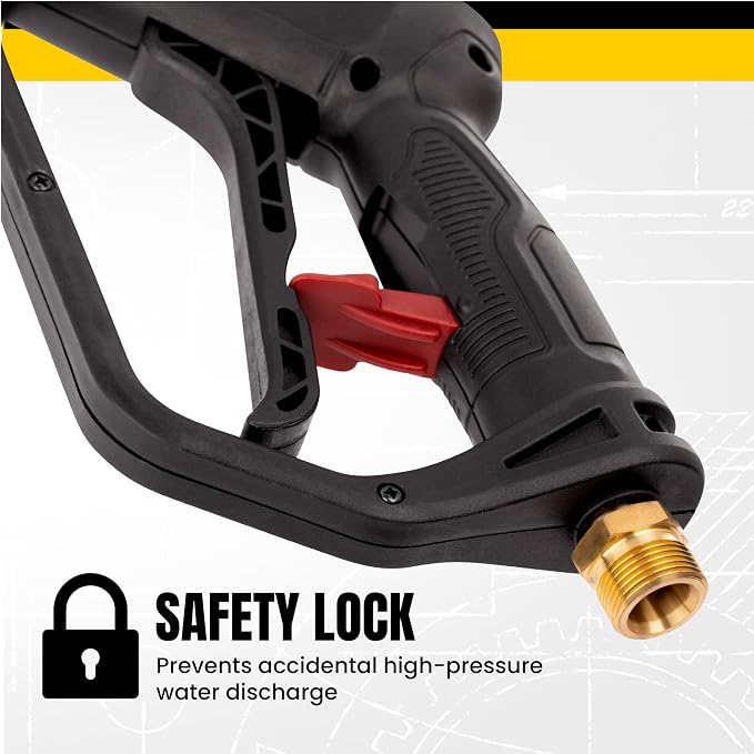 DXPA45SG OEM Trigger Gun with Assist Handle and Quick Connect Adapter 8 GPM, 4500 PSI, Rear M22 Inlet and Outlet, Compatible with Simpson, DeWalt, ExCell, Craftsman, and other Major Brands
