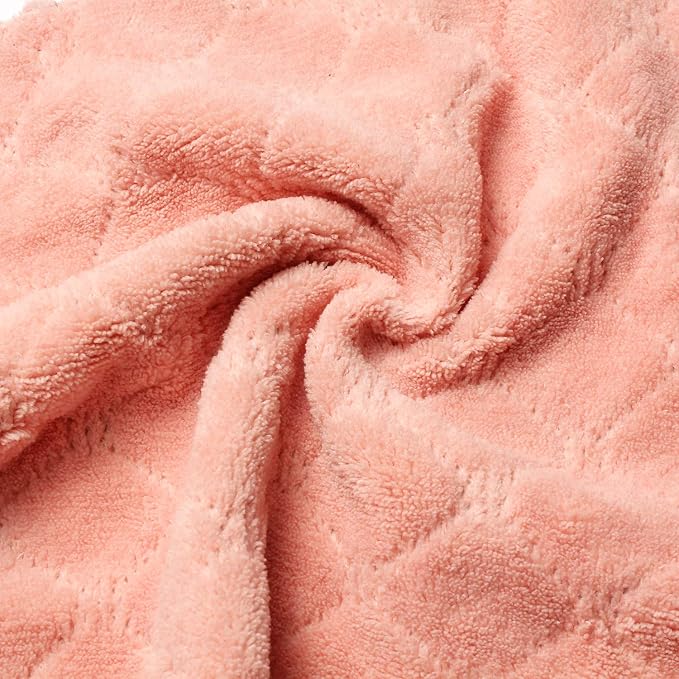 kimteny Cleaning Cloths Kitchen Towels Microfiber Washcloths Lint Free Dish Cloth Reusable Dishtowels Household Super Absorbent Fast Drying, 10"x10", Pack of 5 (Pink-Grey)