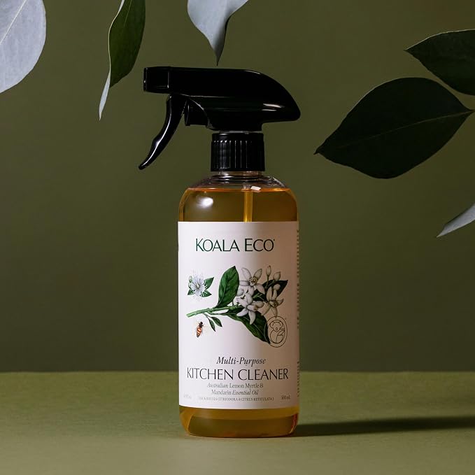 Koala Eco Multi-Purpose Kitchen Cleaner Duo - with Australian Lemon Myrtle & Mandarin Essential Oil (16oz + 34oz Refill)