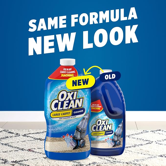 OxiClean Large Carpet Cleaner Liquid Solution, 64 fl oz | Steam Cleaning Machines, Carpet Cleaner Solution, Carpet Shampoo, Deep Cleans Carpet Fibers