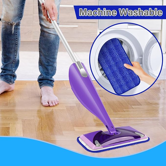 Reusable Mop Pads for Swiffer WetJet, Wet Pads Refills for 12'' Spray Mop, Microfiber Refill Machine Washable Up to 100+ Floor Cleaning for All Kinds of Floor Types, 7 Pack