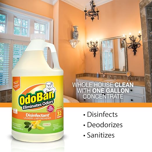 OdoBan Disinfectant Concentrate and Odor Eliminator, 2 Gallons, Citrus Scent