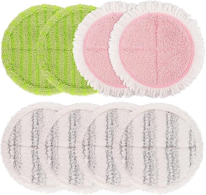 Electric Mop Pads, 6.3in Spin Mop Pads for Most Cordless Electric Spin Mop, Round Mop Replacement Pads for Floor Cleaning(8 Pack)