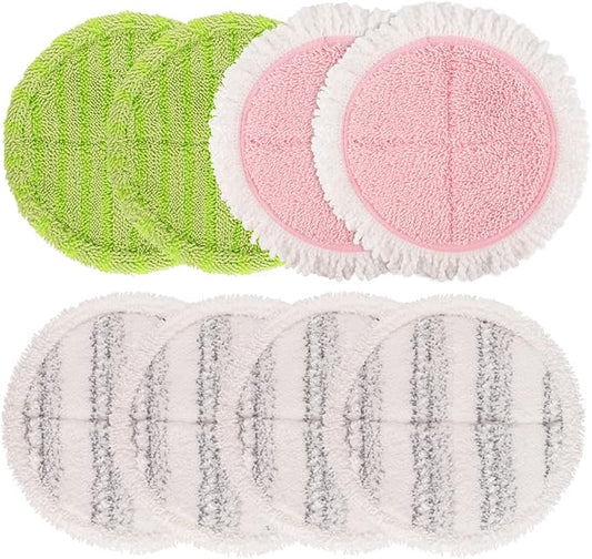 Electric Mop Pads, 6.3in Spin Mop Pads for Most Cordless Electric Spin Mop, Round Mop Replacement Pads for Floor Cleaning(8 Pack)