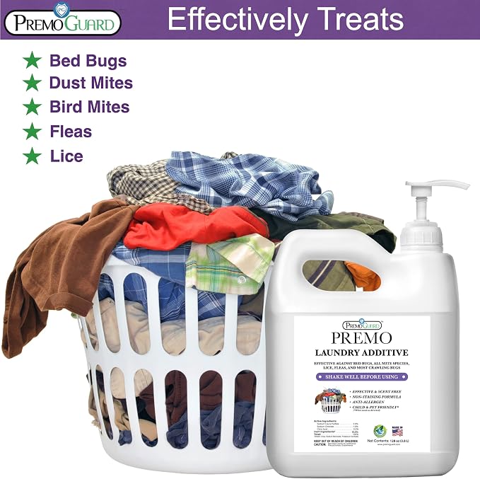 Premo Guard Bed Bug, Mite & Lice Natural Laundry Detergent Additive
