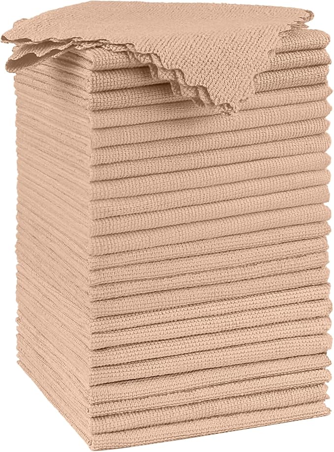 Orighty Microfiber Cleaning Cloth - 24 Pack, Brown Cleaning Rags 12x11 inch | Microfiber Towels for Cars, Highly Absorbent Household Cleaning Supplies, Reusable Lint Free Cloths for House, Kitchen