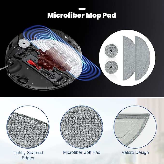 29 Pack Accessories Kit for Roborock Saros 10 Robot Vacuum | 1 Pairs Mainbrush 6 Side Brush 4 Filter 6 Dust Bags 4 Long Mop 4 Small Round Mop 1 Base Station Brush 2 Tools