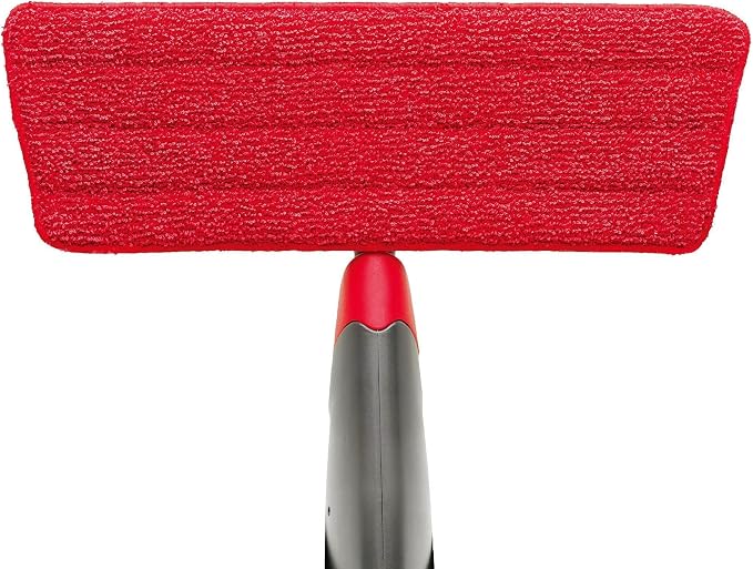 Rubbermaid Reveal Spray Mop Replacement Head, Red, Reusable Wet Mop Microfiber Pad for Floor Cleaning in Kitchen/Bathroom/Kitchen/School (Pack of 8)