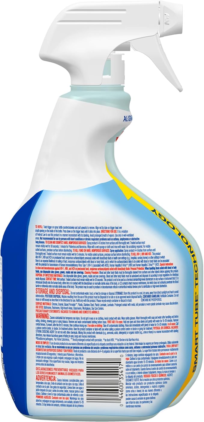 CloroxPro Clorox Clean-Up Disinfectant Cleaner with Bleach Spray, 32 Ounces (35417)