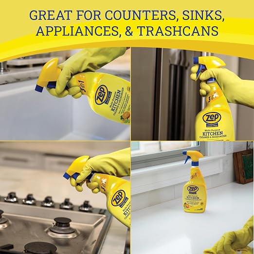 Zep Home Pro Multi-Purpose Kitchen Cleaner & Deodorizer - 32 oz - (Pack of 1) - R52613 - Use on Counters, Backsplash, Stove, Kitchen Appliances