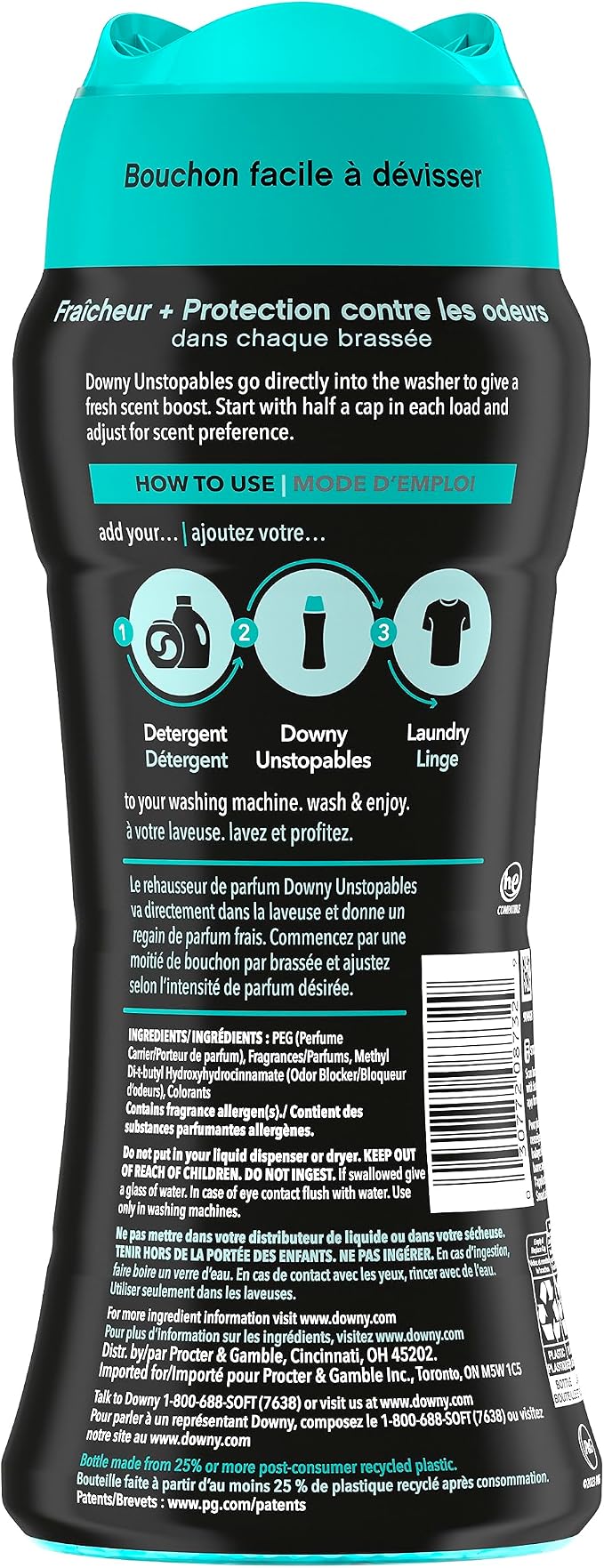 Downy Unstopables Fresh Scent Booster Beads | In-Wash | 13.4 oz, Pack of 4