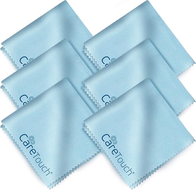 Care Touch Lens Cleaning Wipes with Microfiber Cloths - 200 Lens Wipes for Eyeglasses & 6 Microfiber Cloths - Glasses, Camera Lenses, Screens, Eye Glasses Cleaner for Cleaning Eyeglasses