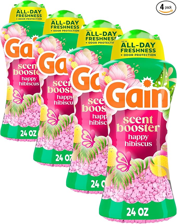 Gain In-Wash Laundry Scent Booster Beads, Happy, 24 oz (Pack of 4)