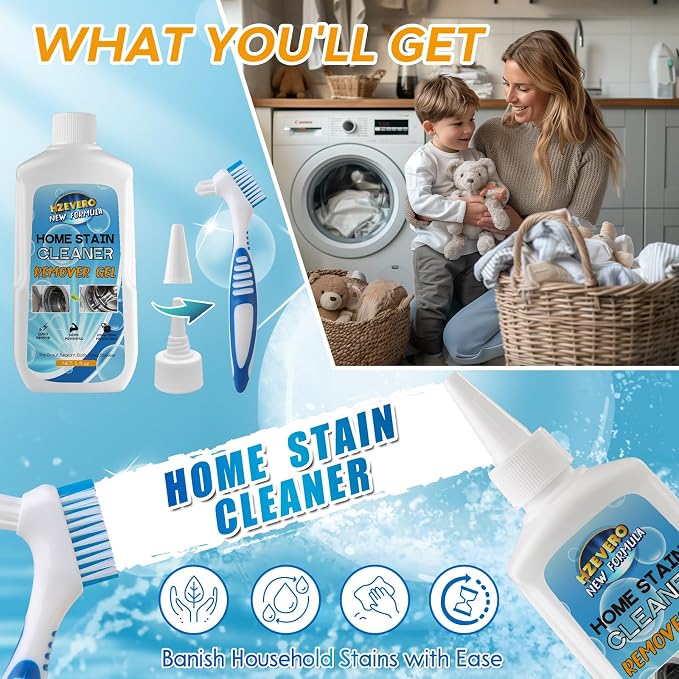 Mold Stain Remover Gel, Washing Machine Cleaner for Front Loader Washer Gasket Rubber Seal Home Stain Removal Gel for Grout, Caulk, Shower, Bathroom, Refrigerator, Bathtub Cleaning Solution 5 Fl Oz