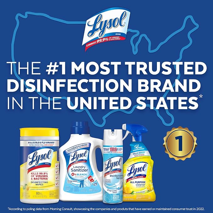 Lysol Pro All-Purpose Cleaner - Advanced Deep Cleaning Sanitizing and Disinfecting Spray - Lemon Breeze Scent - 32 oz Bottle (946 ml) - Pack of 12 - Commercial Use for Hotels, Facilities, Offices