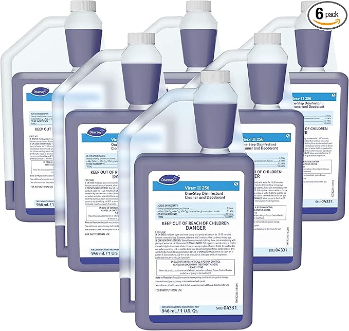 VIREX Diversey II 256 Disinfectant Cleaner AccuMix, 32 oz, 6 Pack